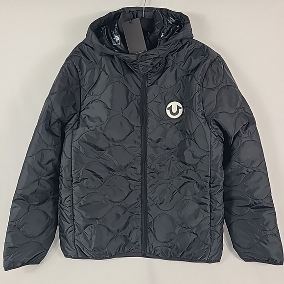 NWT True Religion Men's Detachable Onion Puffer Jacket Sz M MSRP $199 Black - Picture 1 of 10